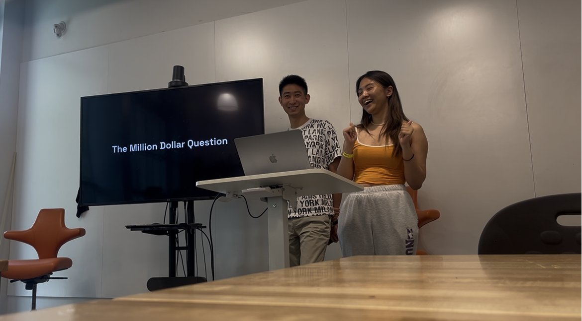Harry and me presenting ProductForce at the Duke CFCI Product Demo Day