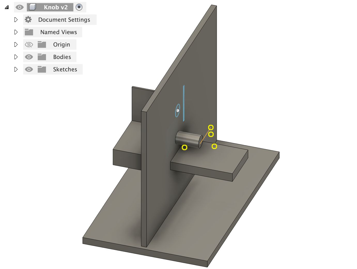 CAD model of the knob and dispensing mechanism