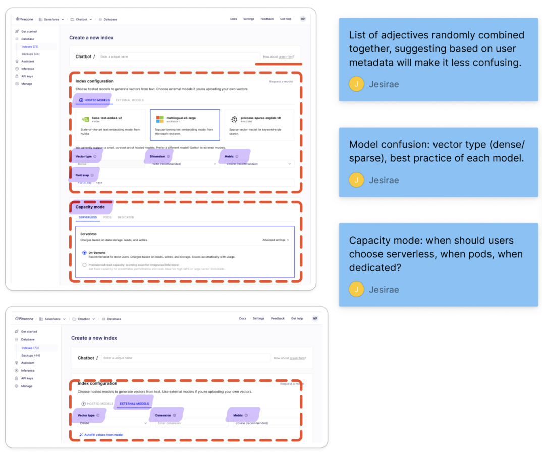 Friction audit of the index creation flow